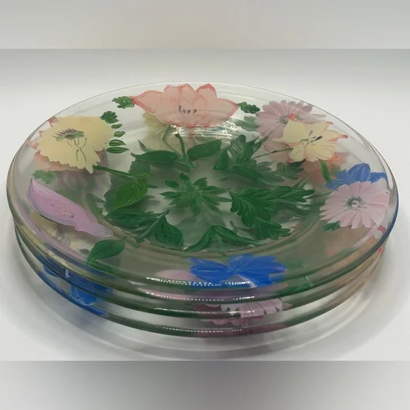 Vintage Royal Danube Glass Plates - Set of 4 - Picture 1 of 10